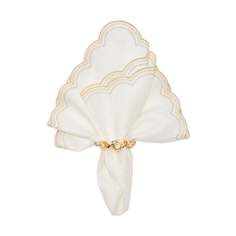 Lune Napkin, White/Gold/Silver