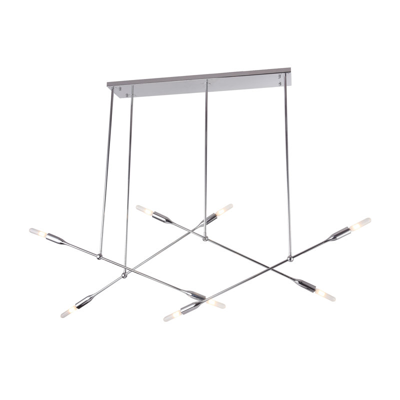 Lustre linéaire en chrome 8 lumières Tickenham