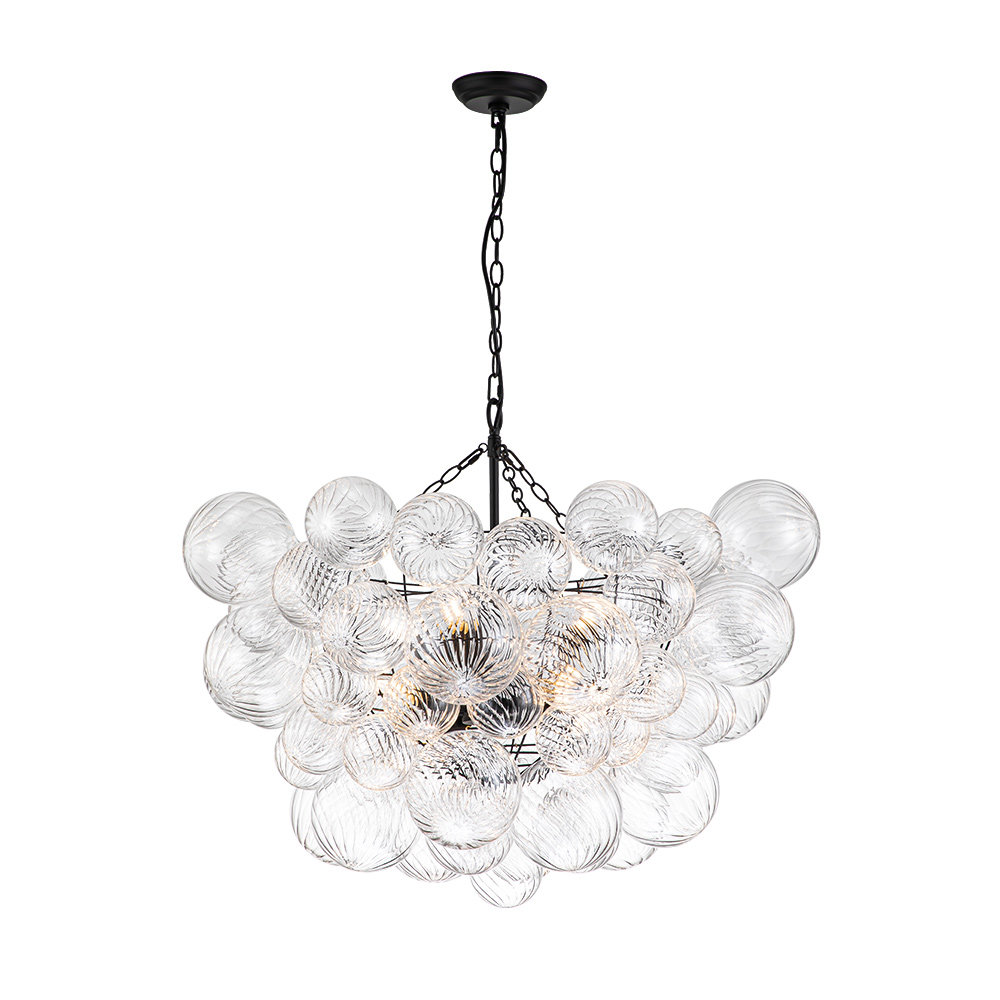 8 - Light Dimmable Chandelier, Black