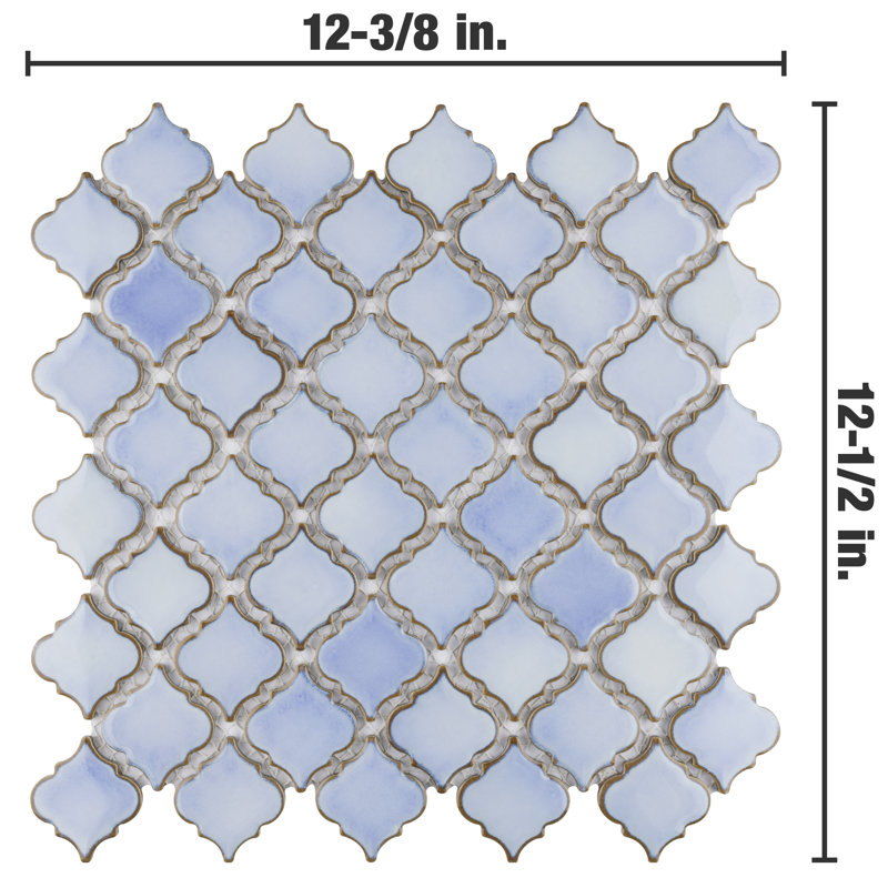 Hudson Tangier 2" x 2" Porcelain Grid Mosaic Wall & Floor Tile, Frost Blue