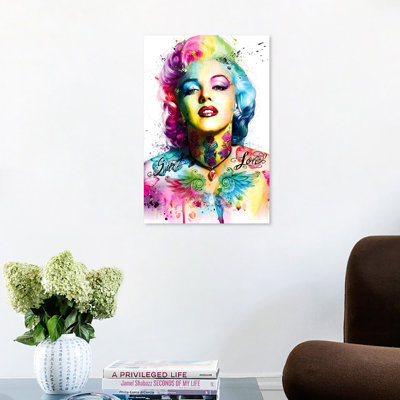 " Marilyn Monroe Canvas Wall Art Art Print Painting Canvas Vogue Poster With Framed Ready to Hang for Living Room Wall Decor Gift Bedroom Dressing room, 1.5 inch Thick Frame " Watercolor Painting