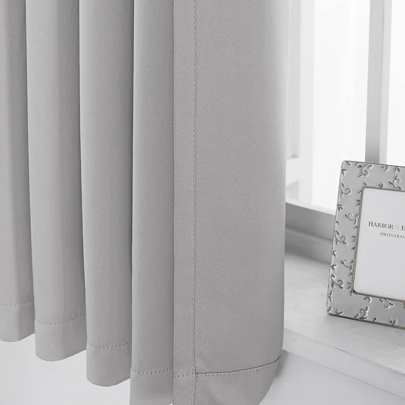 Aspire Homeware Hotel Style Polyester Room Darkening Pencil Pleat Curtain Pair for Luxury Bedroom Decor, Light Grey