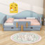 Lit plateforme avec tiroirs de rangement, garde-corps, tablette et crochets-1414244707-1414244701
