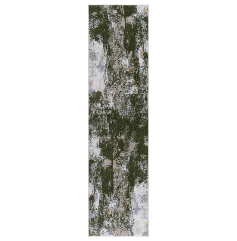 Tapis abstrait lavable à la machine Bayside 128 Performance, Tapis de couloir 2 pi 2 po x 8 pi