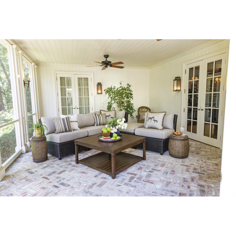 Siesta Key Outdoor Ottoman, Cast Ash Sunbrella® Plainweave