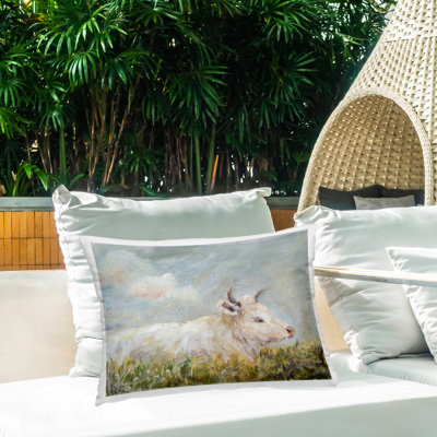 Coussin d'extérieur imprimé soleil subtil par Amanda Hilburn