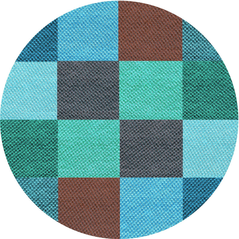 Geometric Indoor Rug, Round 4'