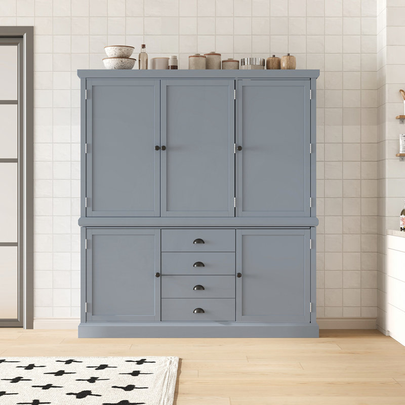 Garde-manger autoportant avec tablettes réglables, Gris