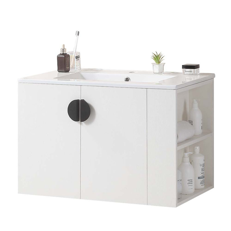 29.9'' Single Bathroom Vanity with Ceramic Top, White