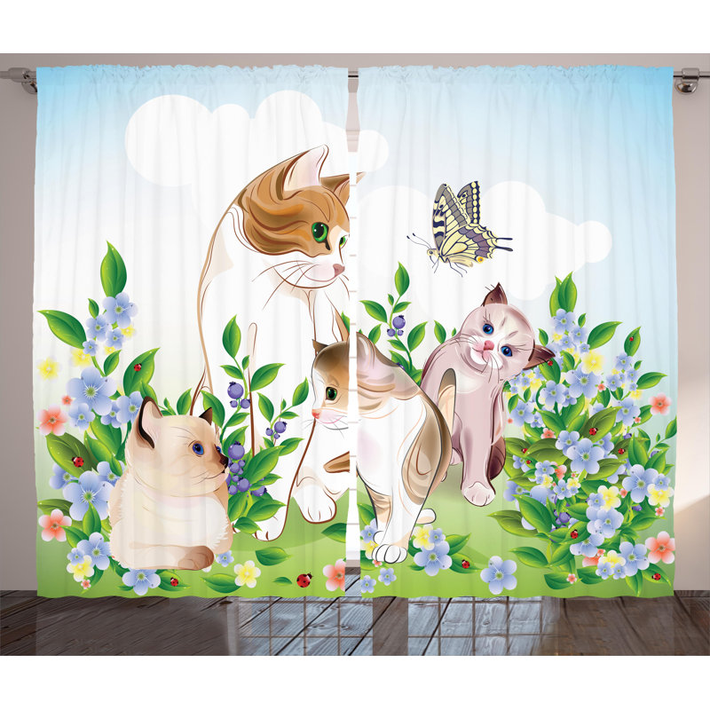Brannon Semi Sheer Curtain Pair, 54" W x 84" L