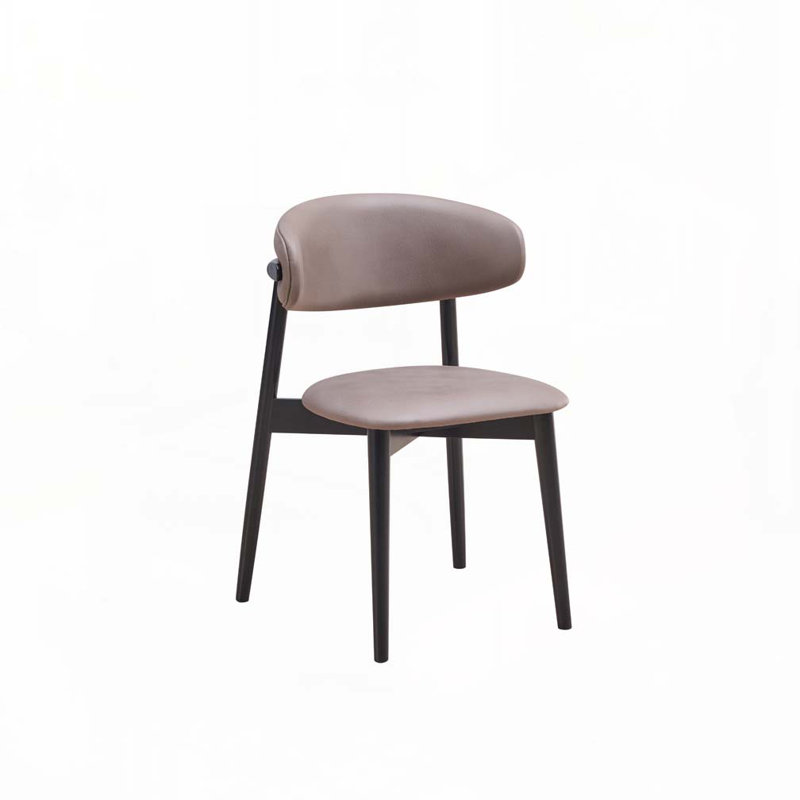 Ensemble de chaises de salle à manger rembourrées en microfibre polie avec dossier rembourré, 4 pieds