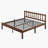 Walnut Finish Solid Wood King Bed Frame With Wavy Headboard, No Box Spring Needed, Bamboo & Metal-864712413
