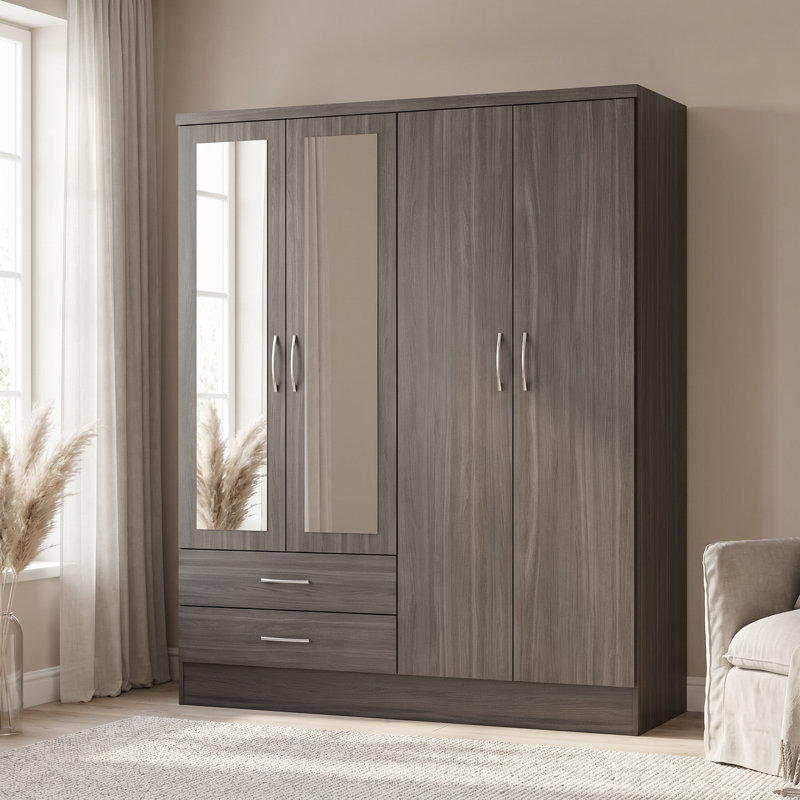 Cascio 4 Door Wardrobe, Black Wood Grain