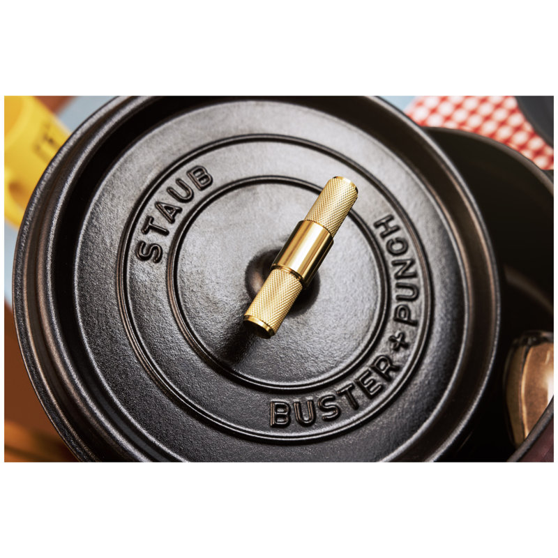 Staub Buster + Punch Knob, Brass