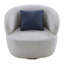 Fauteuil pivotant blanc pour petit espace - Accoudoirs confortables avec salon décoratif, chambre à coucher, espace club et-1043963471