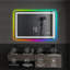 Miroir de salle de bain sans cadre à DEL, miroir intelligent, rétroéclairage RVB-30856139