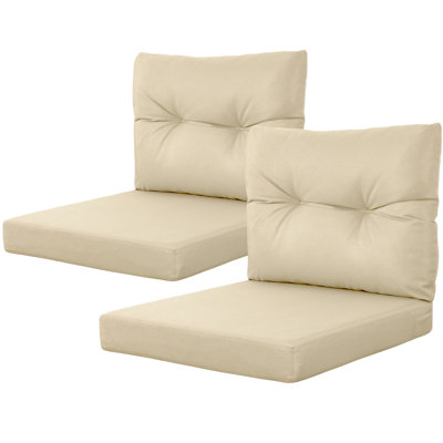 Outdoor Deep Seat Cushion Set, Double Waterproof Tech Fade Resistant Outdoor Chair Cushions, Patio Furniture Cushions With Straps For Chair Sofa Couch(Set Of Two)