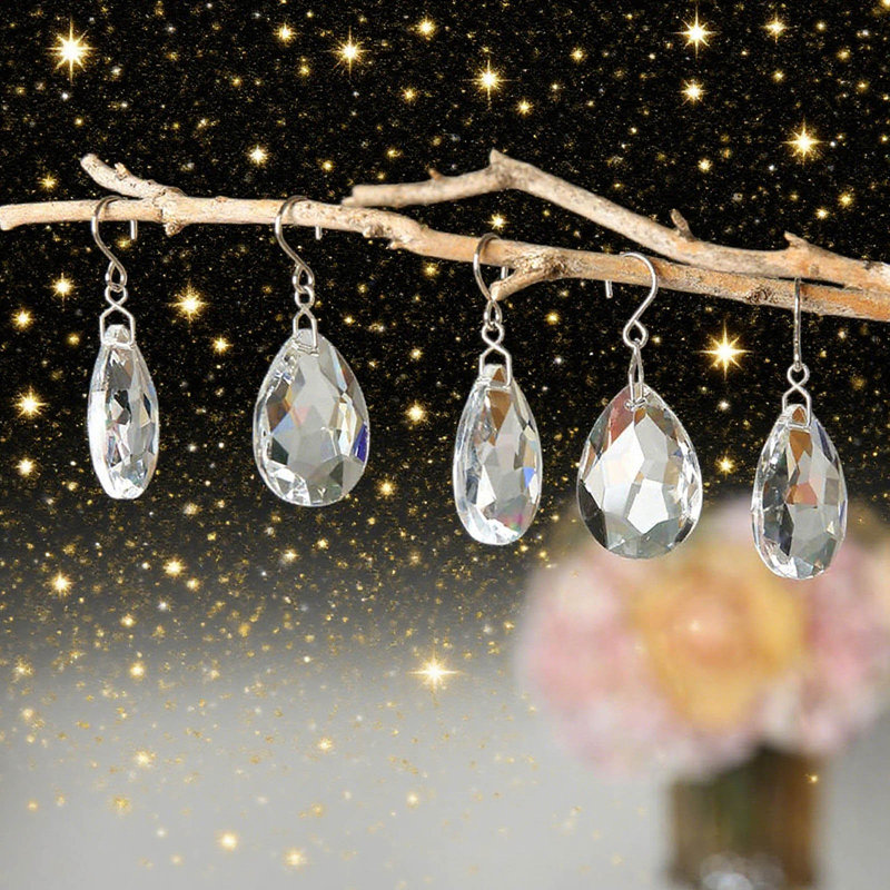Décoration de Noël pendentif en cristal transparent en forme de larme et décoration d'arbre de Noël 10 pièces