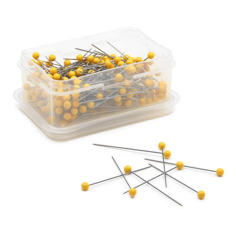 Goupilles sphériques extra-longues Dritz 1-3 / 4 ", 250 points, têtes jaunes, acier nickelé