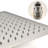 Bathroom Rain Shower Head In Brushed Nickel - High , Water Saving, Stainless Steel, Self-Cleaning Nozzle, Compatible With Standard Arms For Works Arm-121169417