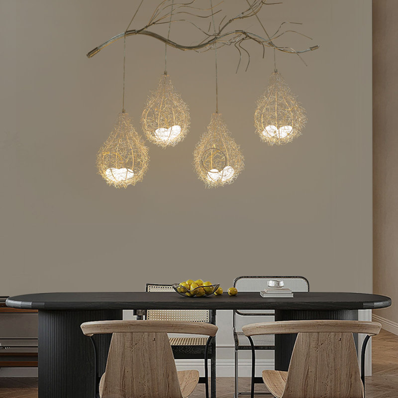 39.3" Creative Bird's Nest Chandelier Gorgeous Ceiling Lamp Fixture Elegant Rustic Pendant Light