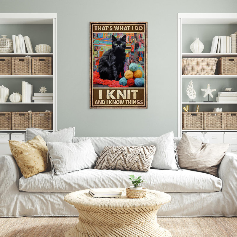 Black Cat I Knit, L 24 po x H 36 po x P 1,25 po