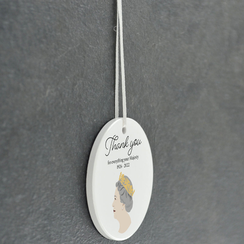 Thank You Mature Circle Shaped Ceramic Ornament