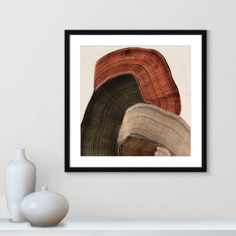 «Folded Earth I» par Casa Fine Arts, L 23,5 po x H 23,5 po, Imprimé mat, Noir satiné