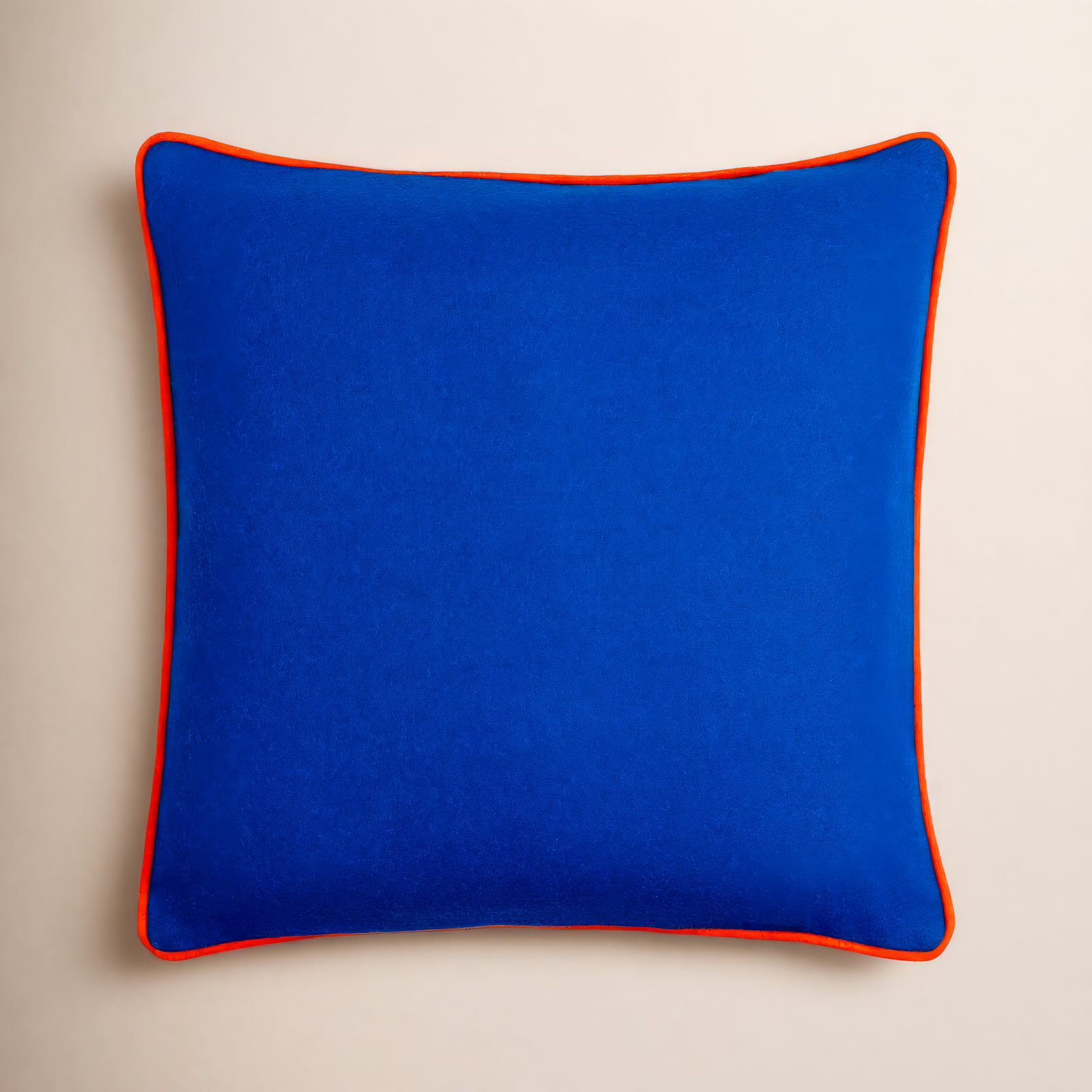 Lombard Wool Throw Pillow, Down, 20" x 20", Blue/Orange