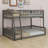 Full XL Over Queen Bunk Bed, Modern Wood Bunk Bed Frame With Ladder And Guardrails-1689787506