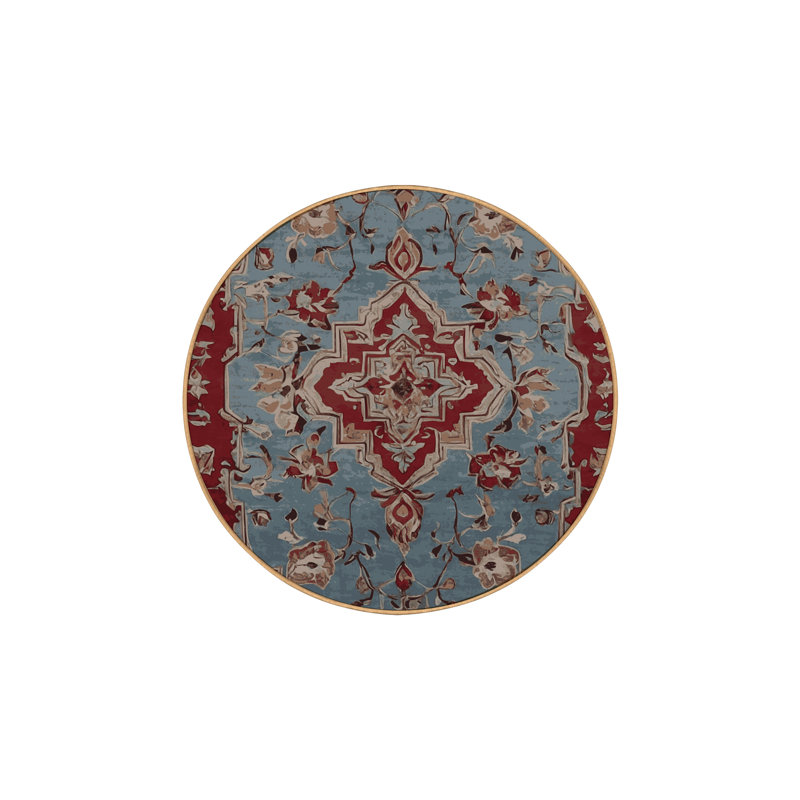 Tapis brun soyeux et moelleux, Rond 5 pi