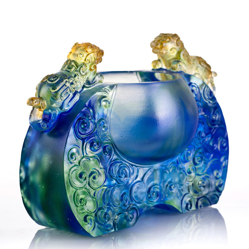 Vessel, Chinese Ding, a Majestic Duo Sculpture