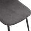 Ensemble de salle à manger 6 pièces en lin et coton gris foncé avec table rectangulaire en panneau de fibres à densité moyenne noir et tablette de rangement intégrée pour les cuisines modernes