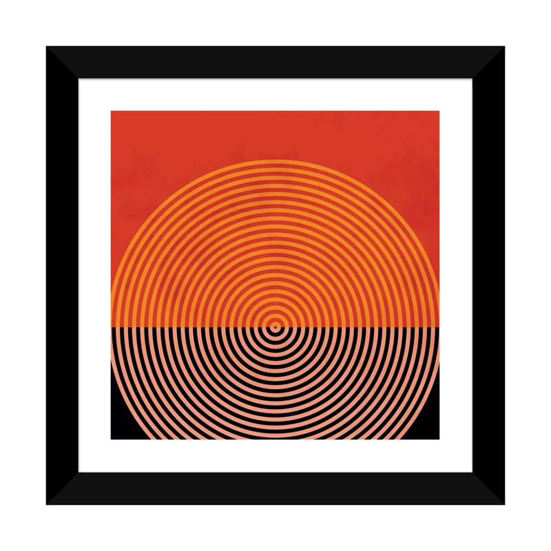 «Lines and Shapes I» par Ana Rut Bré - impression d'art graphique, H 24 po x l 24 po x p 1 po, Papier encadré noir, Blanc
