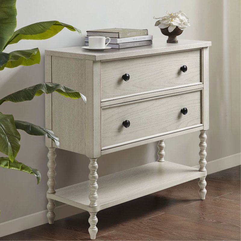 Magnifique commode décorative 2 avec blanc antique et bois massif avec des éléments élégants pour la décoration intérieure