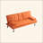 67" Leather Office Sofa Bed, Double Fold, With Coffee Table, Multifunctional