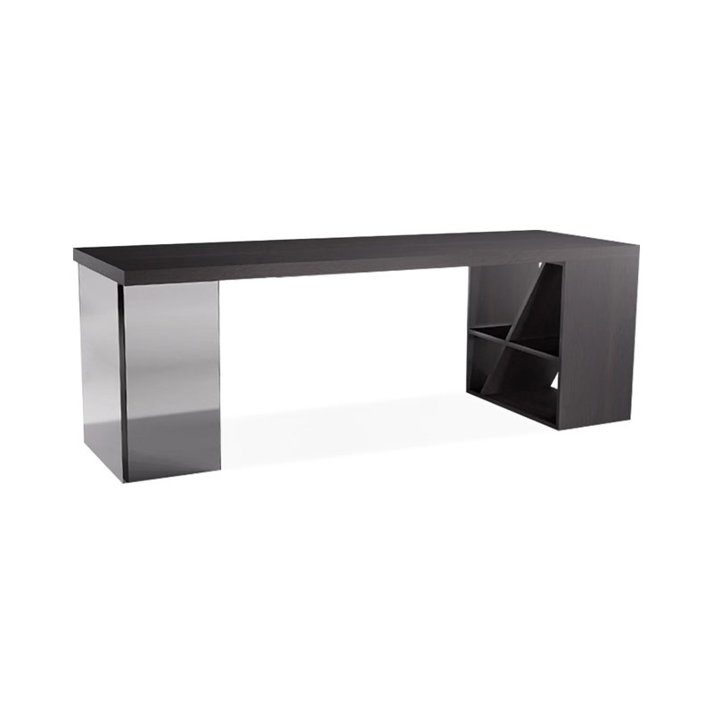 Bureau rectangulaire en bois massif Smoky Wood, H 29,53 po x l 94,49 po x P 35,43 po