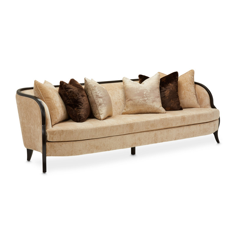 Malibu Crest 99'' Chenille Recessed Arm Sofa
