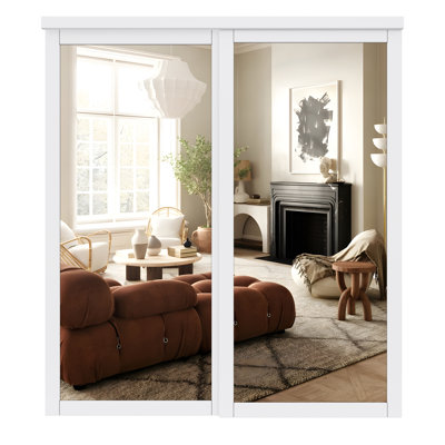 Portes de garde-robe coulissantes à miroir avec portes coulissantes silencieuses, design contemporain pour les garde-robes et les chambres de bébé