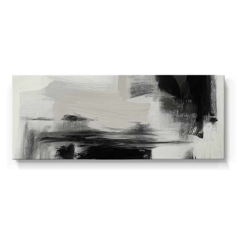 Série abstraite-DCCLIX- Toile tendue avec châssis - Prêt à accrocher, H 12 po x l 30 po