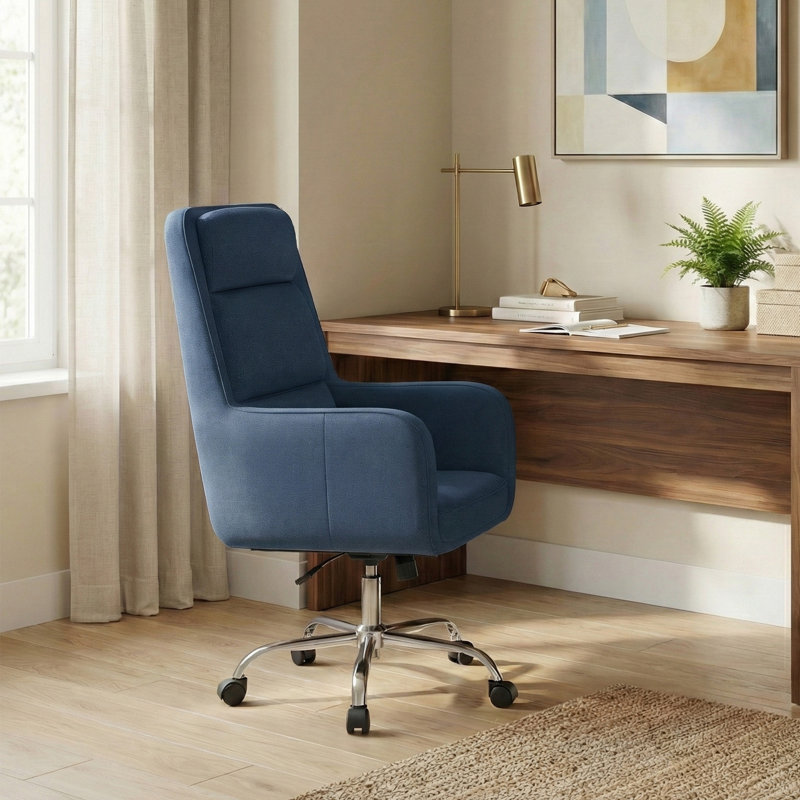 Fauteuil de direction pivotant avec appui-tête Modern, Bleu