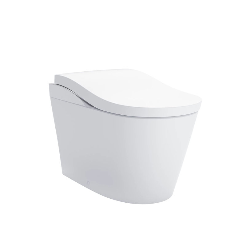 TOTO® NEOREST® LS Dual Flush 1.0 or 0.8 GF Integrated Bidet Toilet, Cotton White with Silver Trim, Cotton/Silver