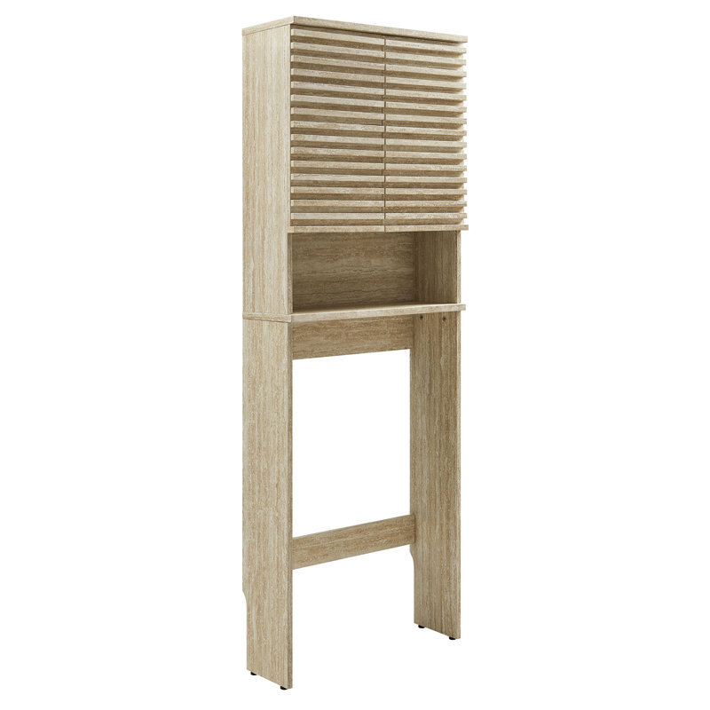 Render Over The Toilet Faux Travertine Bathroom Storage Cabinet In Travertine