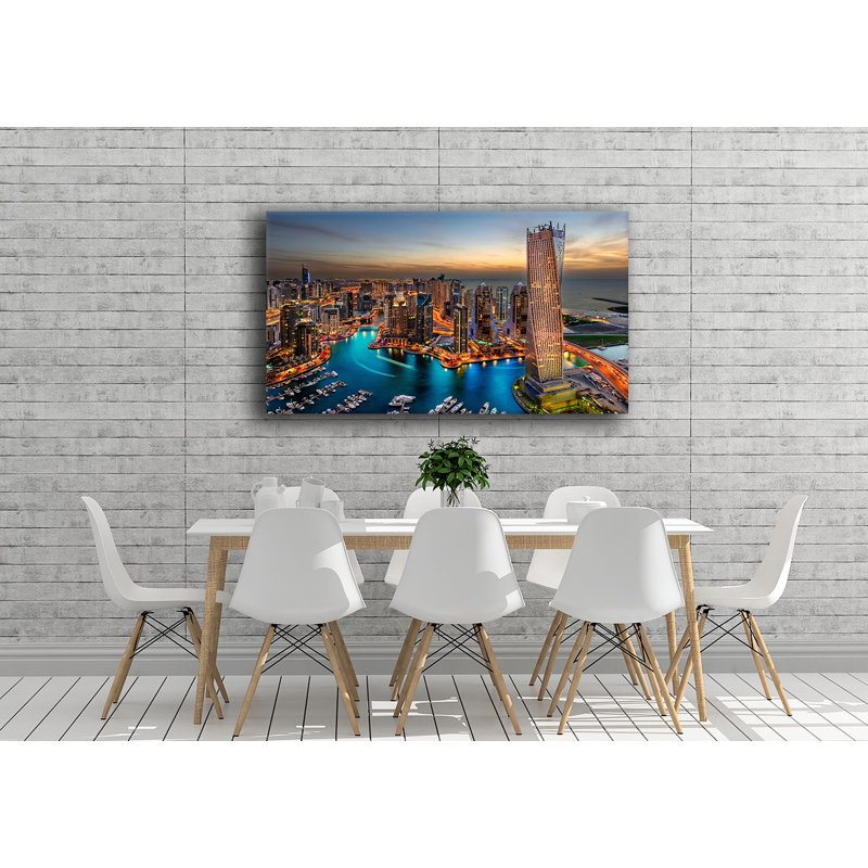 Dubai At Night - Wrapped Canvas Print, 51cm H x 76cm W