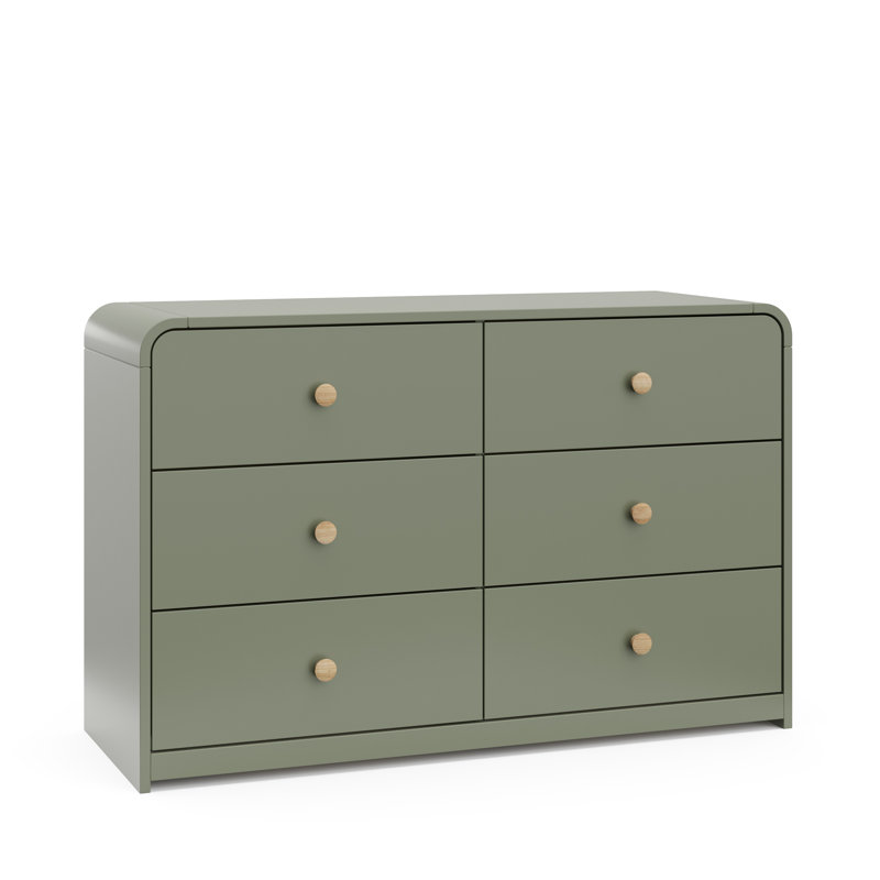 Storkcraft Santos 6 Drawer Dresser, Olive