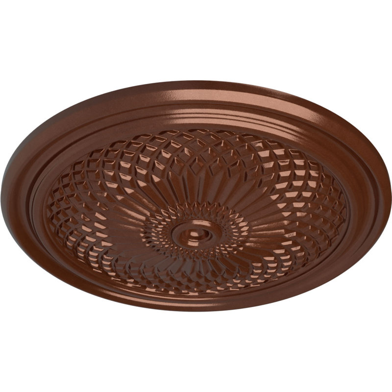 Médaillon de plafond Endurathane Trinity, diamètre extérieur de 22 po x P 1 3/4 po (convient aux auvents jusqu'à 3 po), finition sou en cuivre peint à la main