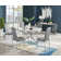 Tierra Modern Chrome Metal & Glass Round Dining Table Set with Quilted Faux Leather Chairs