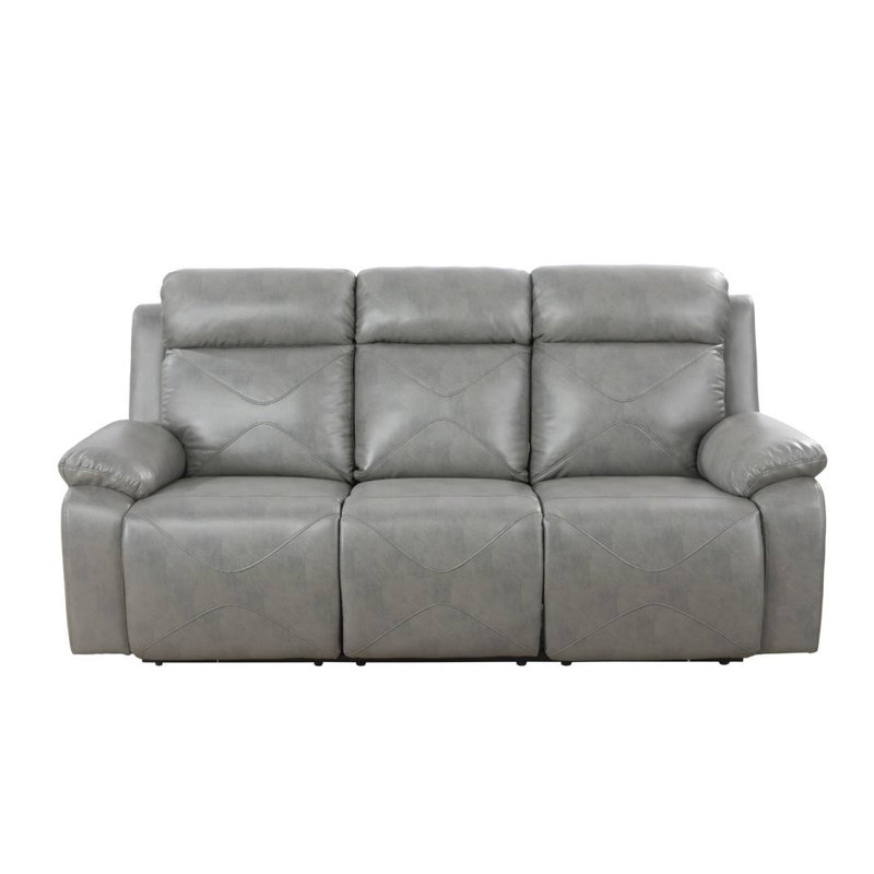 Canapé inclinable en similicuir 85,5 po Amica, Gris