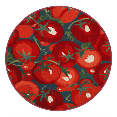 Washable Tomato Cherry Vegetables Area Rug