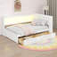 Structure de lit d'angle double en bois avec tablettes de rangement et 2 portes coulissantes, structure de lit d'angle double avec 2 tiroirs, lumières DEL et station de charge-1639778489